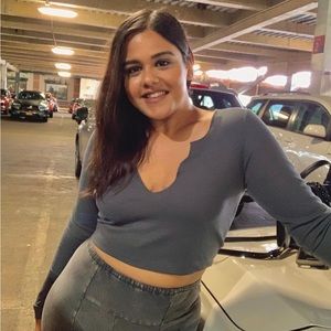 Grey long sleeve top